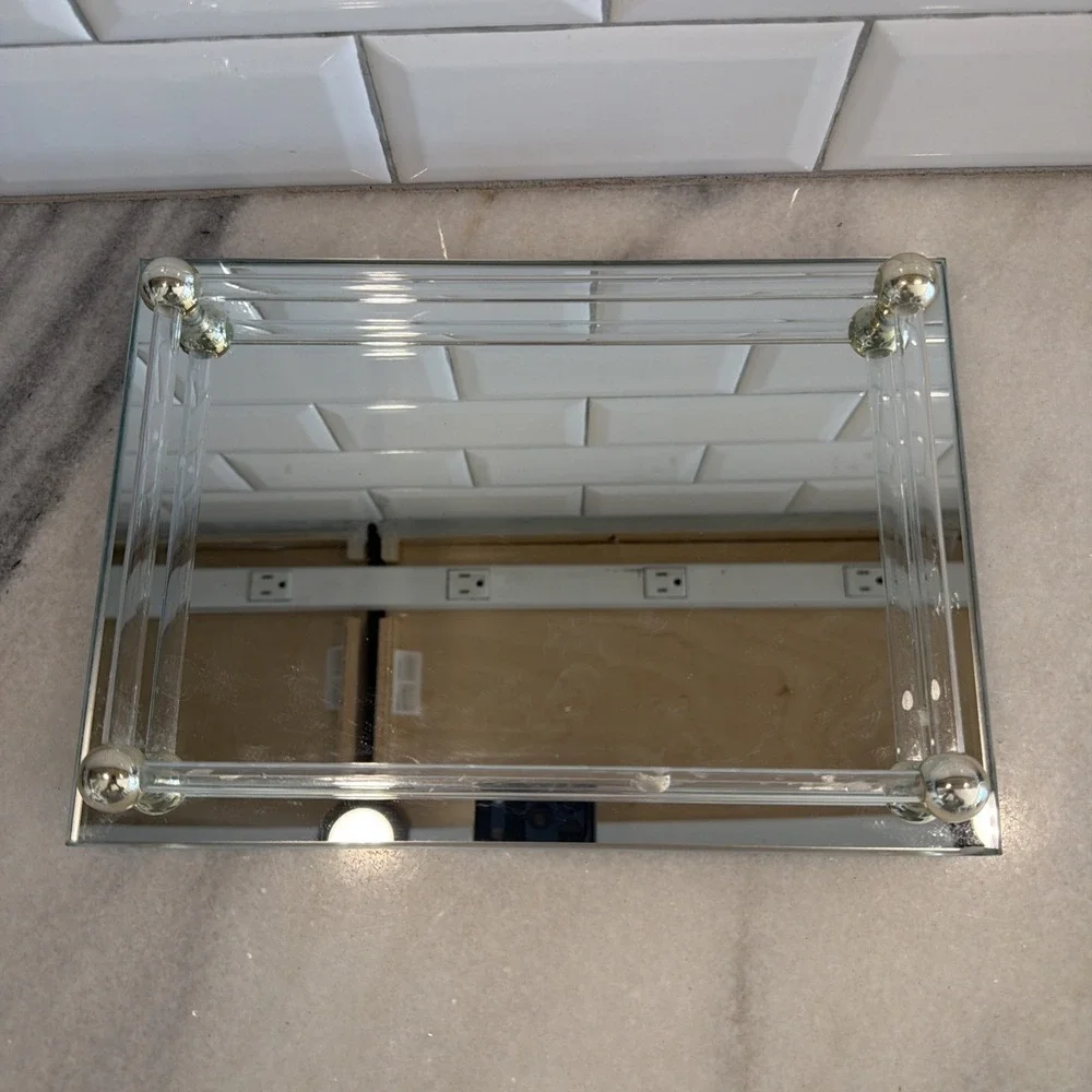 Vintage Vanity Mirror With Lucite BumpersGW993
